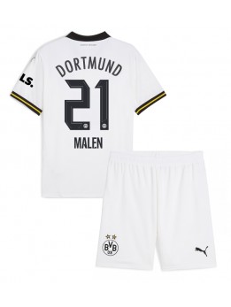 Borussia Dortmund Donyell Malen #21 Ausweichtrikot für Kinder 2024-25 Kurzarm (+ Kurze Hosen)